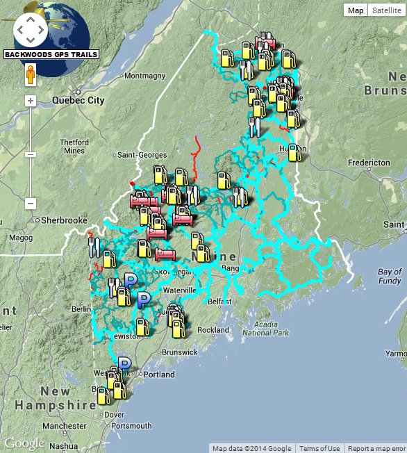 ME Snowmobile Trail Map for Garmin - Umbagog Designs LLC