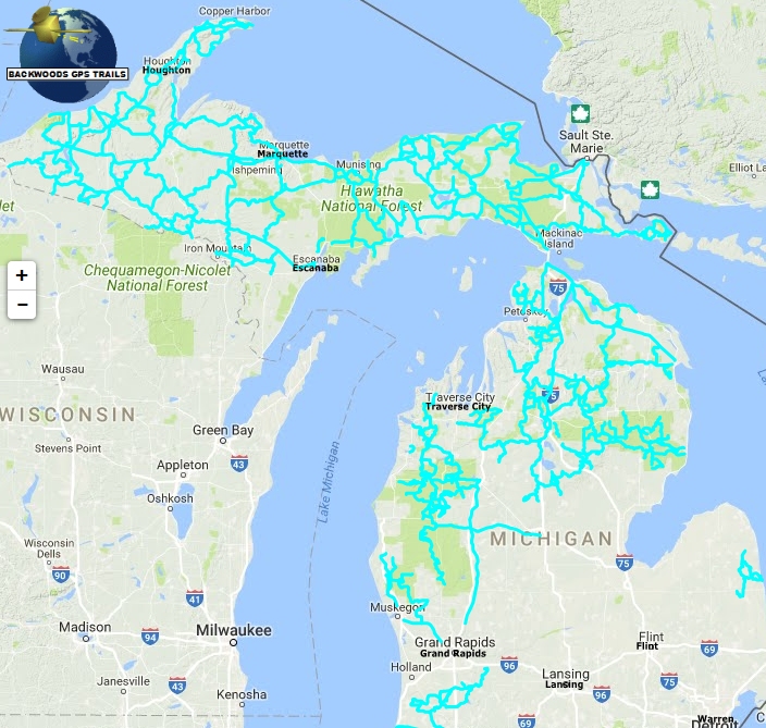 Michigan Snowmobile Trails Map | Tourist Map Of English