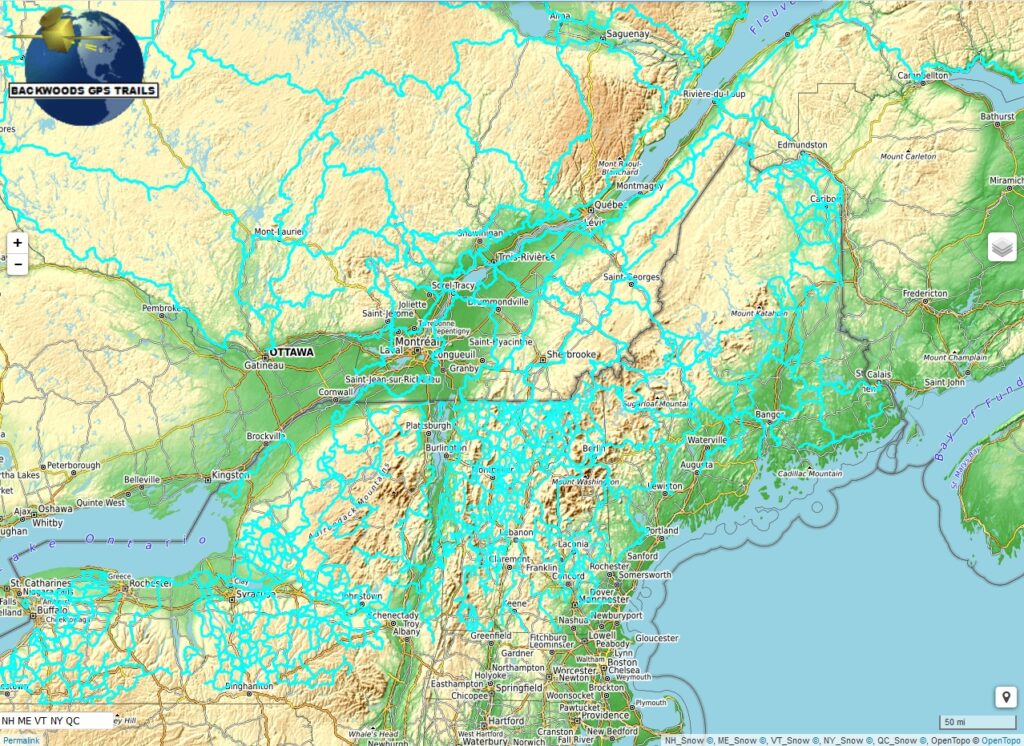 MI Snowmobile Trail Map for Garmin Backwoods GPS Trails