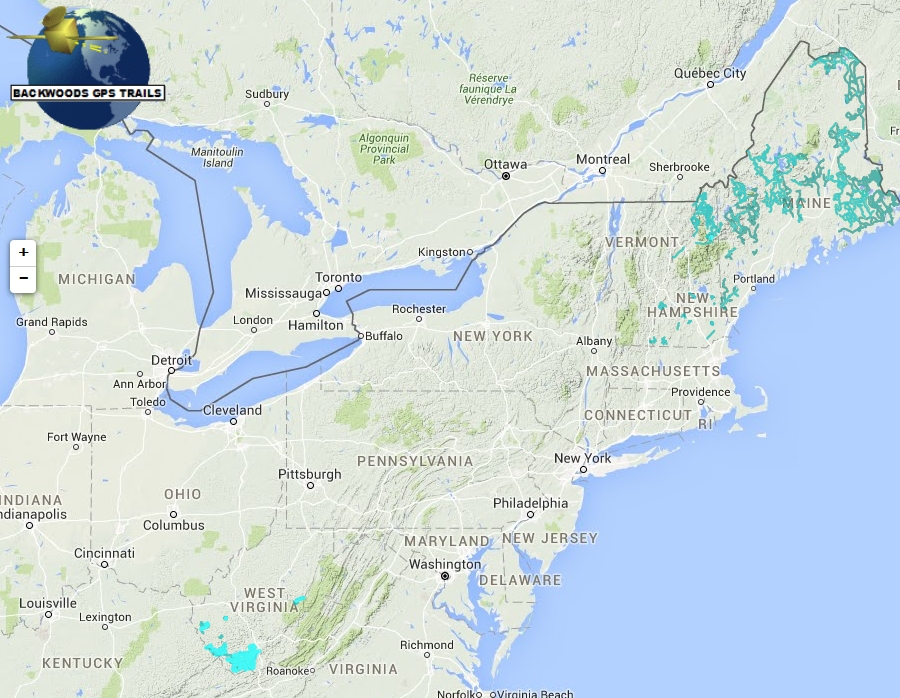 NH ME WV ATV Trail Map For Garmin GPS